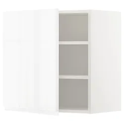 IKEA METOD(294.578.38) навісна шафа з полицями, білий / Voxtorp глянцевий / білий