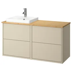 IKEA HAVBÄCK / ORRSJÖN(295.285.29) шкаф для умывальника/умывальник/смеситель, бежевый/бамбук