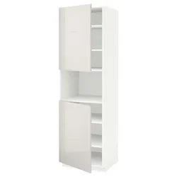 IKEA METOD(594.542.06) шестой высокий микро 2д/половина, белый/Рингхульт светло-серый