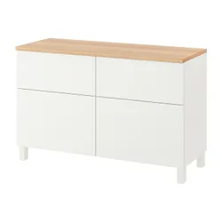 IKEA BESTÅ (394.190.06) комбинация полок с дверцами/ящиками, белый / Лаппвикен / Стаббарп белый