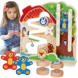 Tooky TOY Дерев'яна дошка-лабіринт Монтессорі для маніпуляцій