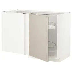 IKEA METOD(194.688.18) кутова тумба з високою полицею, білий / Stensund beige