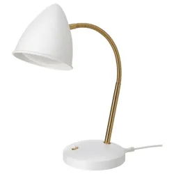 IKEA ISNÅLEN(605.012.64) светодиодная настольная лампа, белый/латунный цвет
