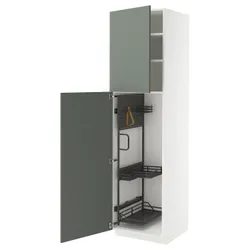 IKEA METOD(395.742.19) High Cabinet/Interior Inn, белый/никкебо матовый серый