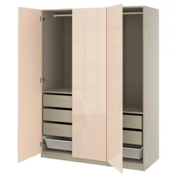IKEA PAX / FARDAL(895.908.58) Комбинация гардероба, серо -серый/светло -оранжевый блеск