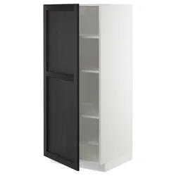 IKEA METOD(294.602.42) висока шафа/полиці, білий/забарвлений лерхітановим чорним