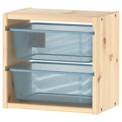 IKEA TROFAST(495.255.96) настенный шкаф, сосна светлая беленая/серо-голубая