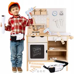 Дерев'яна майстерня Kinderplay Diy Tool & Brains Дитяча майстерня верстак з інструментами Великий набір