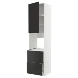 IKEA METOD / MAXIMERA(394.982.54) високий стелаж/двері/2двер, білий/матовий антрацит Nickebo