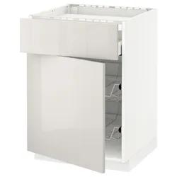 IKEA METOD / MAXIMERA(794.586.18) sza st n pł / szu / 2dr ko, білий/Ringhult світло-сірий
