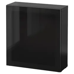 IKEA BESTÅ(890.478.72) сайт, чорно-коричневий / Glassvik black / скло тоноване