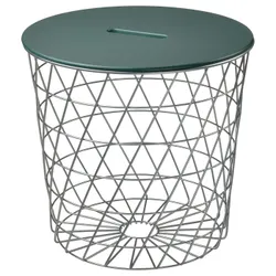 IKEA KVISTBRO(805.335.70) стіл з місцем для зберігання, сріблястий/темно-сіро-зелений
