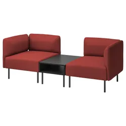 IKEA LILLEHEM(795.360.70) 2-OS-модуль дивана с боковой таблицей, Ганнаред/коричневый металл