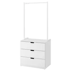 IKEA NORDLI(592.952.17) комод, 3 ящика, белый