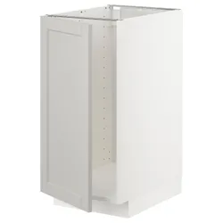 IKEA METOD(094.640.62) кабінет stj. для раковини / сорт. відходи, білий / Lerhyttan світло-сірий