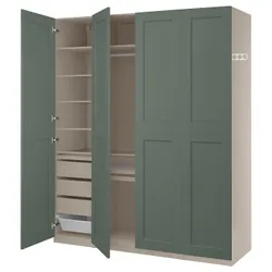 IKEA PAX / GRIMO(195.799.82) Комбинация гардероба, серый -грин/серо -грин