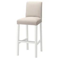 IKEA BERGMUND(693.882.11) Барний стілець зі спинкою, білий/бежевий Hallarp