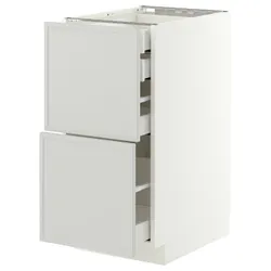 IKEA METOD / MAXIMERA(696.064.31) сз стж 2фр/2н/вд/ш сз, белый/Аспудден светло-серый