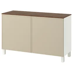 IKEA BESTÅ(995.980.38) Комбинация с дверями, Белый/Крукмакаре бежевый