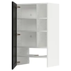 IKEA METOD(095.042.18) навесной шкаф с полкой/дверью, белый/Lerhyttan черная морилка