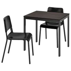 IKEA VANGSTA / TEODORES(894.942.96) стіл і 2 стільці, чорний темно-коричневий / чорний