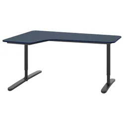 IKEA BEKANT(192.828.15) угловой стол слева, синий/черный линолеум