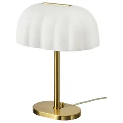 IKEA AKTERSPRING(005.865.48) настольная лампа, Opalowe Белое стекло/латунь
