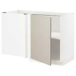 IKEA METOD(394.560.13) кутова тумба з полицею, білий / Stensund beige