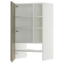 IKEA METOD(295.764.45) Капюшон -шкаф с полкой/дверью, белый/voxtorp Gloss Dark -Brown