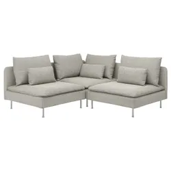 IKEA SÖDERHAMN(293.058.83) 3-місний кутовий диван, Віарп бежевий / коричневий
