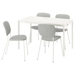 IKEA VIHALS / VIHALS(595.899.36) Стол и 4 стула, Белый/белый тибблби бежевый