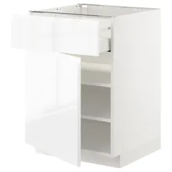 IKEA METOD / MAXIMERA(494.677.37) шкаф stj szu / дверь, белый/Воксторп глянцевый/белый