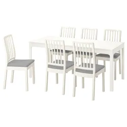 IKEA EKEDALEN / EKEDALEN(294.827.29) стол и 6 стульев, белый белый / Оррста светло-серый
