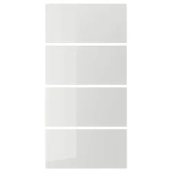 IKEA HOKKSUND(603.823.41) 4 панелі для коробки розсувних дверей, глянцевий світло-сірий