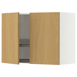 IKEA METOD(496.003.74) Настенный шкаф с капельницей/2 дверями, белый/синарп вокруг дуба