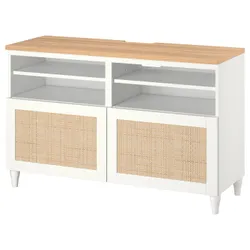 IKEA BESTÅ(494.215.65) Тумба под ТВ с дверцами, белый/Штудсвикен/Каббарп белый