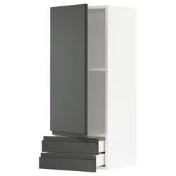 IKEA METOD / MAXIMERA(994.651.80) навесной шкаф, дверь/2 ящика, белый/Воксторп темно-серый