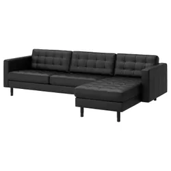 IKEA LANDSKRONA (294.442.33) 4-місний диван з шезлонгом, Grann / Bomstad чорний / дерево / чорний