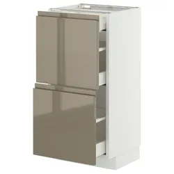 IKEA METOD / MAXIMERA(395.772.94) STJ 2FR/3SZU Шкаф, белый/voxtorp Gloss Dark -Brown