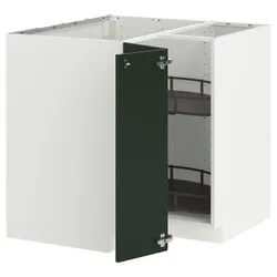 IKEA METOD(395.846.14) Кутовий шафа з каруселі, Білий/havstorp глибокий зелений