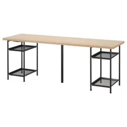 IKEA LAGKAPTEN / SPÄND(395.689.06) рабочий стол, Имитация белого/черного окрашенного дуба