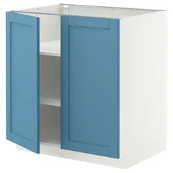 IKEA METOD(996.015.97) STJ Шкаф/полки/2 двери, Biały/Lerhyttan Blue