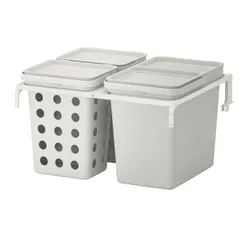 IKEA HÅLLBAR(293.088.29) раствор для сортировки мусора, для вентилируемых кухонных ящиков МЕТОД/светло-серый