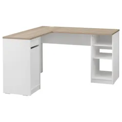 IKEA KJELLARNE(206.136.78) Угловой стол, Белый/подражание белому окрашенному дубу