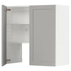 IKEA METOD(395.043.49) шафа з витяжкою та полицею/дверями, білий/Лериттан світло-сірий