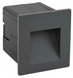 Вбудований світильник для зовнішнього освітлення STEP Black 3W LED 3000K IP44 для зовнішньої тераси