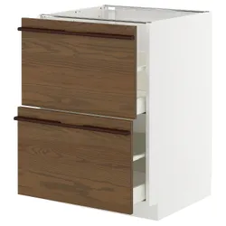 IKEA METOD / MAXIMERA(695.745.19) STJ 2FR/2W смотрит, Белый/стенста темно -коричневый пепельный шпон