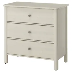 IKEA STOREMOLLA(105.909.17) комод, 3 шухляди, світло-сіро-бежевий тон