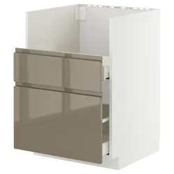 IKEA METOD / MAXIMERA(495.772.79) шкаф Zl под Tallsjön, белый/voxtorp Gloss Dark -Brown