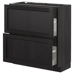 IKEA METOD(792.602.31) шафа/2 ящики/, чорний/чорна морилка Lerhyttan